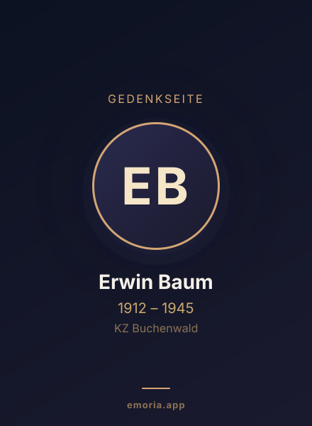 Gedenkportrait von Erwin Baum
