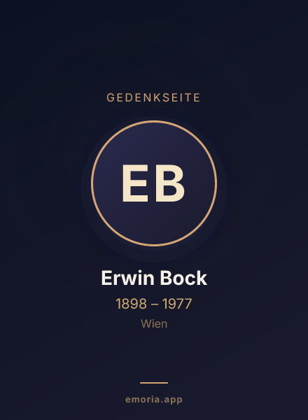 Gedenkportrait von Erwin Bock