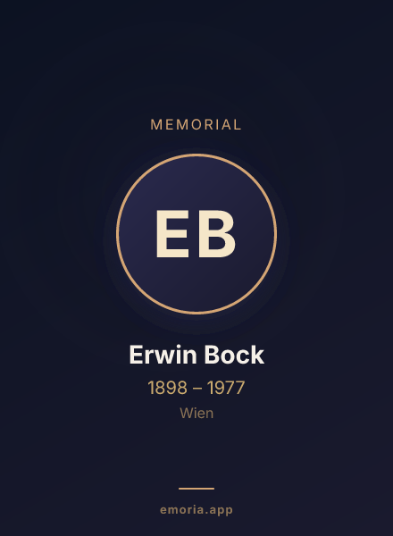 Memorial portrait of Erwin Bock