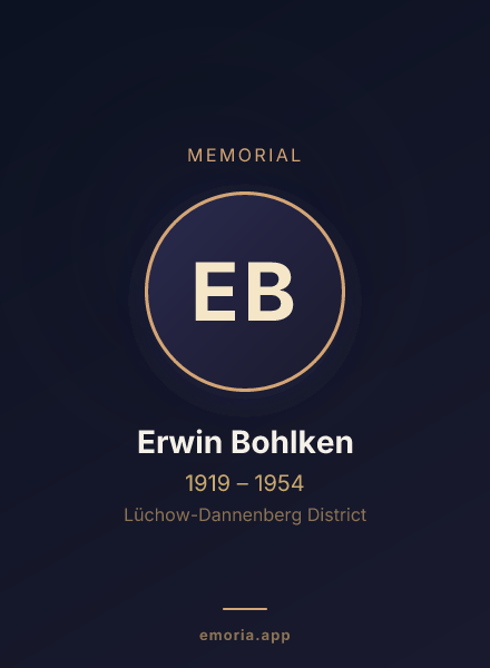 Memorial portrait of Erwin Bohlken