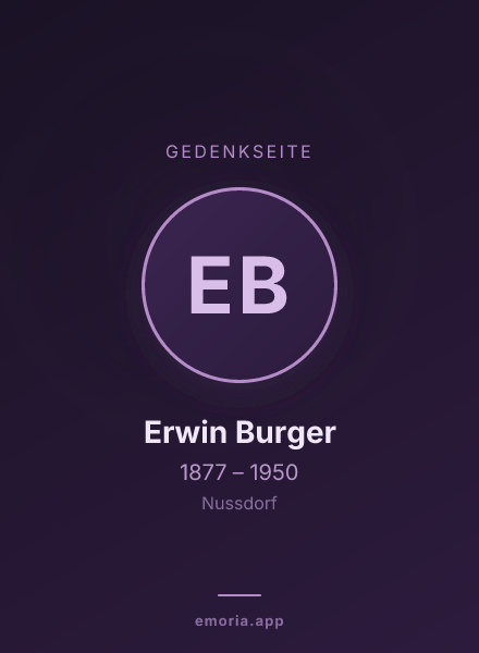 Gedenkportrait von Erwin Burger