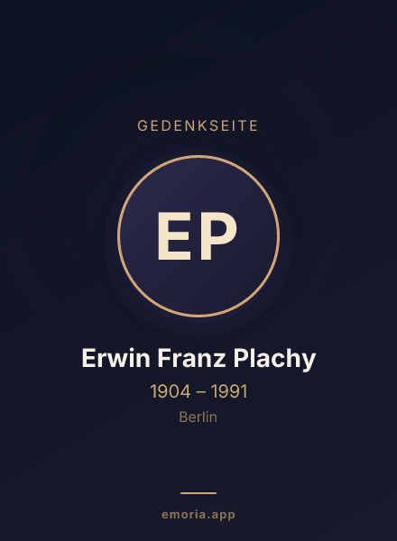Gedenkportrait von Erwin Franz Plachy