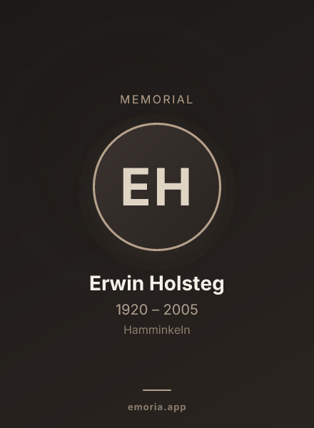 Memorial portrait of Erwin Holsteg
