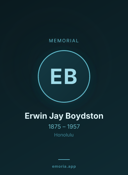 Memorial portrait of Erwin Jay Boydston