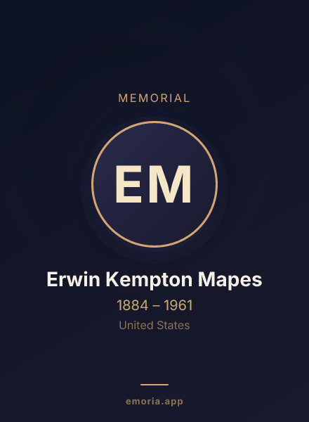 Memorial portrait of Erwin Kempton Mapes
