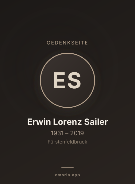 Gedenkportrait von Erwin Lorenz Sailer
