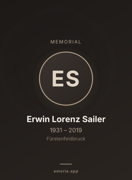 Memorial portrait of Erwin Lorenz Sailer