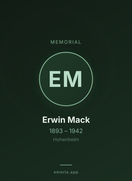 Memorial portrait of Erwin Mack