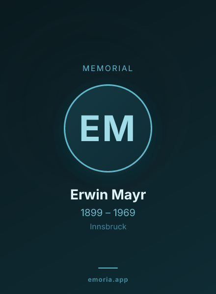 Memorial portrait of Erwin Mayr