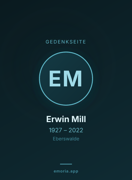 Gedenkportrait von Erwin Mill