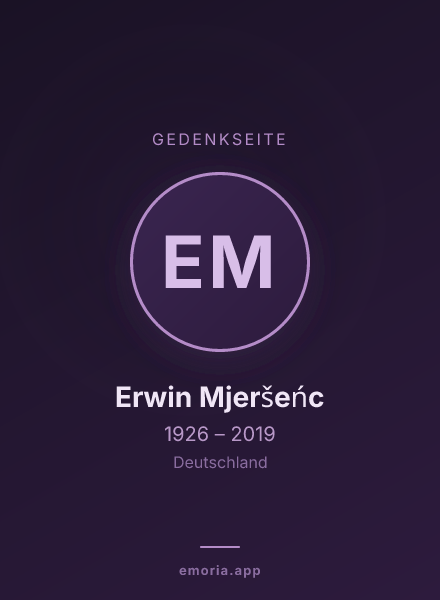 Gedenkportrait von Erwin Mjeršeńc
