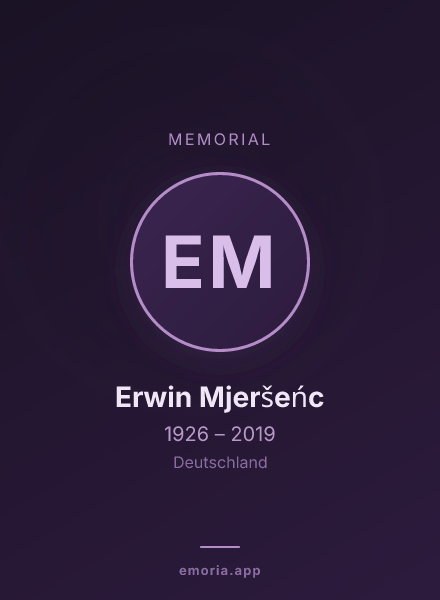 Memorial portrait of Erwin Mjeršeńc