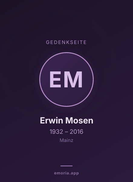 Gedenkportrait von Erwin Mosen