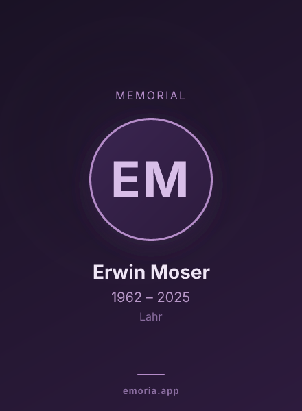 Memorial portrait of Erwin Moser
