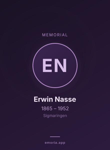 Memorial portrait of Erwin Nasse