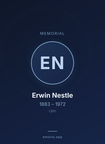 Memorial portrait of Erwin Nestle
