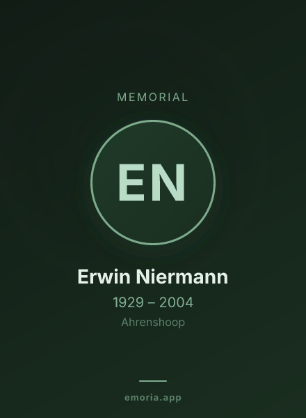Memorial portrait of Erwin Niermann