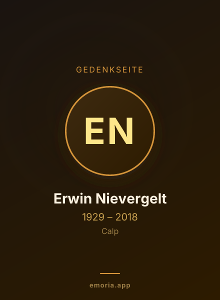 Gedenkportrait von Erwin Nievergelt