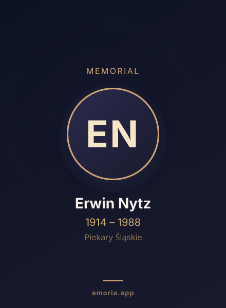 Memorial portrait of Erwin Nytz