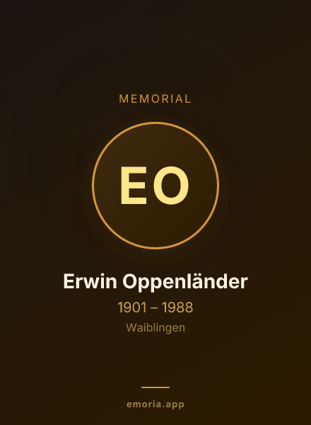 Memorial portrait of Erwin Oppenländer