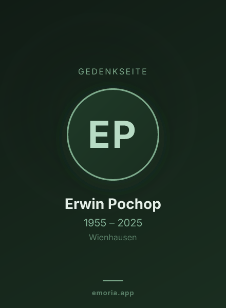 Gedenkportrait von Erwin Pochop