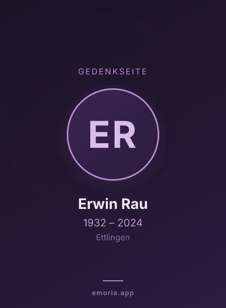 Gedenkportrait von Erwin Rau