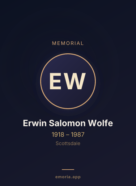 Memorial portrait of Erwin Salomon Wolfe