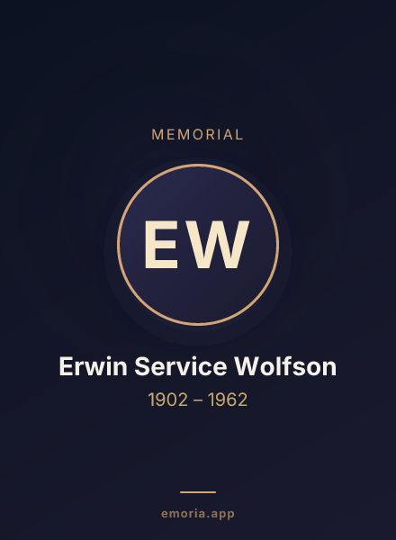 Memorial portrait of Erwin Service Wolfson
