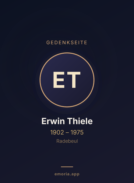Gedenkportrait von Erwin Thiele
