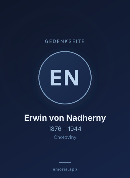 Gedenkportrait von Erwin von Nadherny