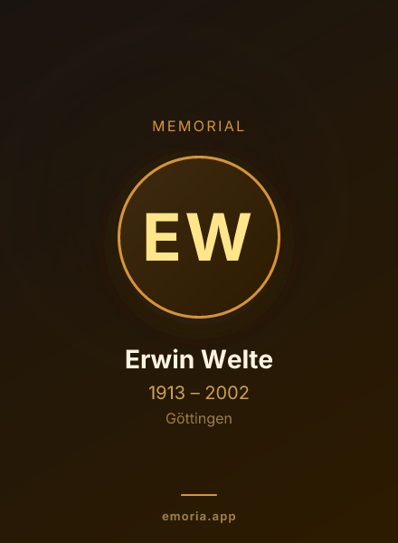 Memorial portrait of Erwin Welte