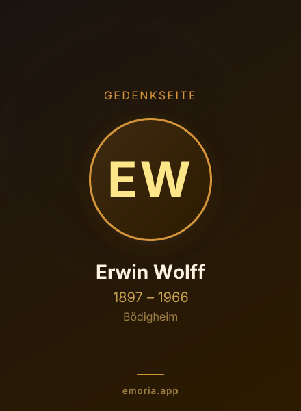 Gedenkportrait von Erwin Wolff