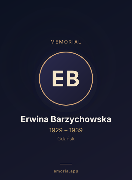 Memorial portrait of Erwina Barzychowska