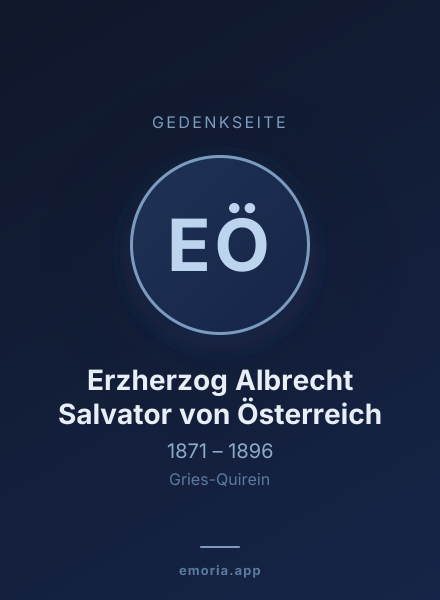 Gedenkportrait von Erzherzog Albrecht Salvator von Österreich