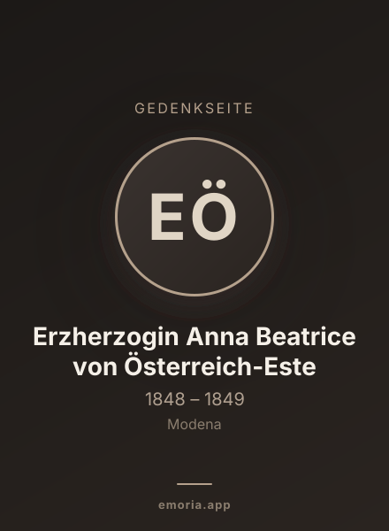 Gedenkportrait von Erzherzogin Anna Beatrice von Österreich-Este
