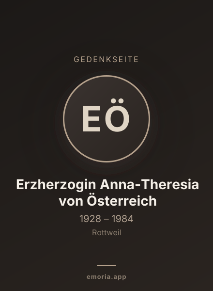 Gedenkportrait von Erzherzogin Anna-Theresia von Österreich