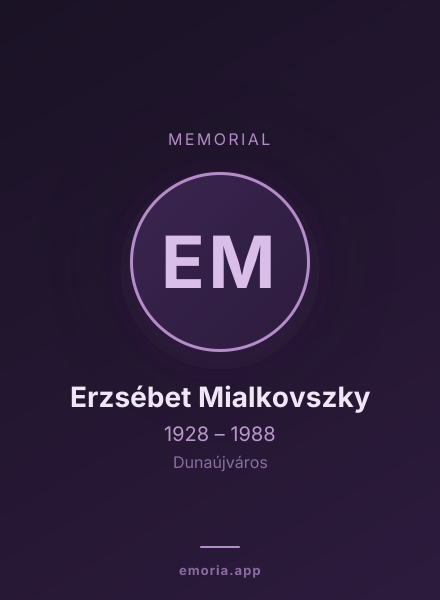 Memorial portrait of Erzsébet Mialkovszky