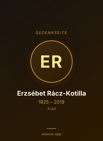 Gedenkportrait von Erzsébet Rácz-Kotilla