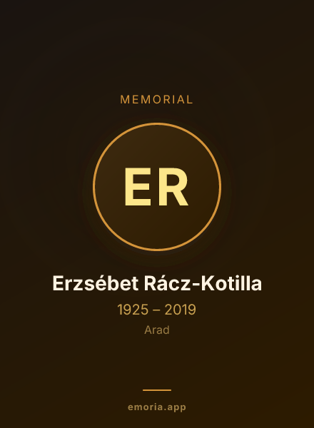 Memorial portrait of Erzsébet Rácz-Kotilla