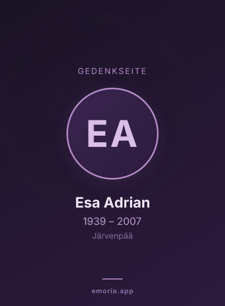 Gedenkportrait von Esa Adrian