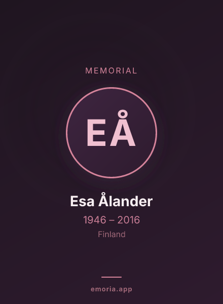 Memorial portrait of Esa Ålander