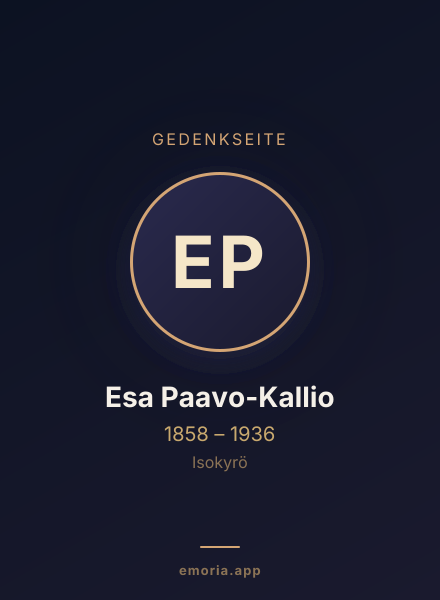 Gedenkportrait von Esa Paavo-Kallio