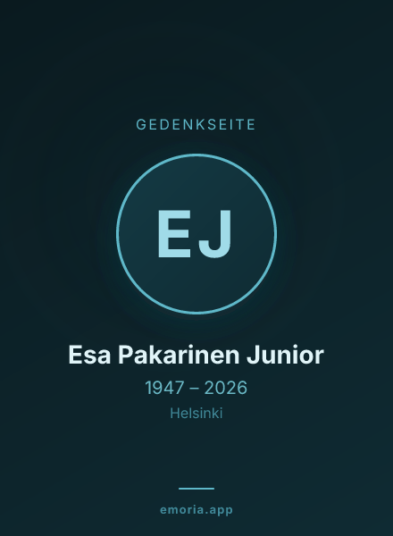 Gedenkportrait von Esa Pakarinen Junior