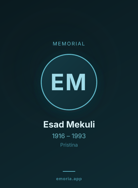 Memorial portrait of Esad Mekuli