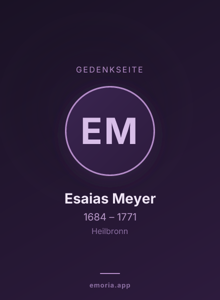 Gedenkportrait von Esaias Meyer