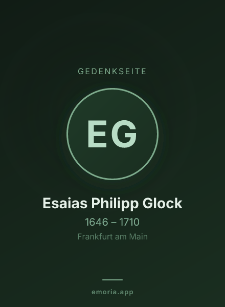 Gedenkportrait von Esaias Philipp Glock
