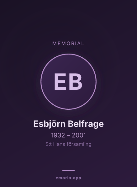 Memorial portrait of Esbjörn Belfrage