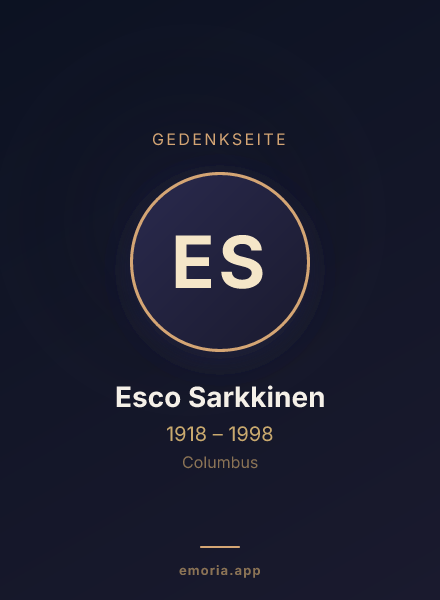 Gedenkportrait von Esco Sarkkinen