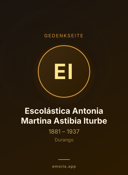 Gedenkportrait von Escolástica Antonia Martina Astibia Iturbe