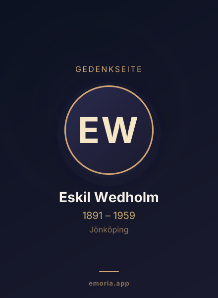Gedenkportrait von Eskil Wedholm